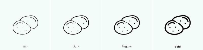 aardappel icoon. dun, licht, regelmatig en stoutmoedig stijl ontwerp geïsoleerd Aan wit achtergrond vector