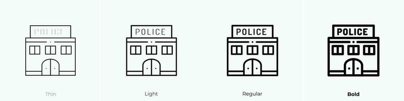 Politie icoon. dun, licht, regelmatig en stoutmoedig stijl ontwerp geïsoleerd Aan wit achtergrond vector