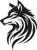 wolf silhouet bewerkbare vector illustratie geïsoleerd over- wit achtergrond