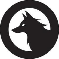 wolf silhouet bewerkbare vector illustratie geïsoleerd over- wit achtergrond