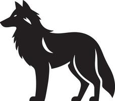 wolf silhouet bewerkbare vector illustratie geïsoleerd over- wit achtergrond