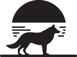 wolf silhouet bewerkbare vector illustratie geïsoleerd over- wit achtergrond