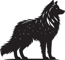 wolf silhouet bewerkbare vector illustratie geïsoleerd over- wit achtergrond