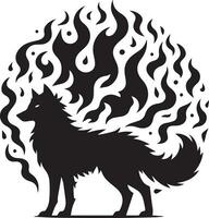 wolf silhouet bewerkbare vector illustratie geïsoleerd over- wit achtergrond