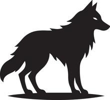 wolf silhouet bewerkbare vector illustratie geïsoleerd over- wit achtergrond