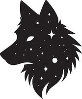 wolf silhouet bewerkbare vector illustratie geïsoleerd over- wit achtergrond