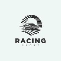 auto racing logo ontwerp, in monochroom stijl, zwart en wit vector