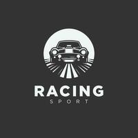 auto racing logo ontwerp, in monochroom stijl, zwart en wit vector