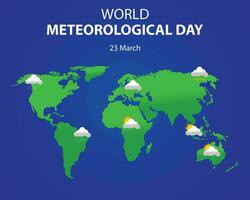 illustratie vector grafisch van de wereld kaart is gedekt in divers weer seizoenen, perfect voor Internationale dag, wereld meteorologisch dag, vieren, groet kaart, enz.