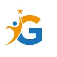 brief g bio logo, Gezondheid zorg symbool, gezond logo, zorg teken vector