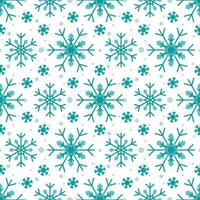 naadloze patroon met blauwe sneeuwvlokken op witte achtergrond. feestelijke winter traditionele decoratie voor nieuwjaar, kerstmis, feestdagen en design. ornament van eenvoudige lijn herhaal sneeuwvlok vector