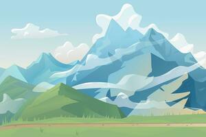 vector illustratie van een berg landschap. buitenshuis en wandelen concepten.