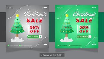 social media posts collectie met kerst concept vector