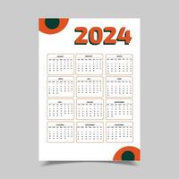 2024 kalender ik 2024 kalender voor kantoor vector