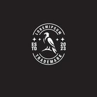 adelaar insigne wijnoogst silhouet stijl logo ontwerp vector sjabloon
