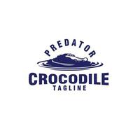 wijnoogst krokodil logo ontwerp vector sjabloon illustratie