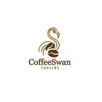 zwaan koffie logo ontwerp vector sjabloon