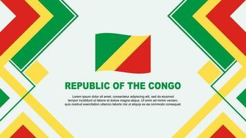 republiek van de Congo vlag abstract achtergrond ontwerp sjabloon. republiek van de Congo onafhankelijkheid dag banier behang vector illustratie. republiek van de Congo banier
