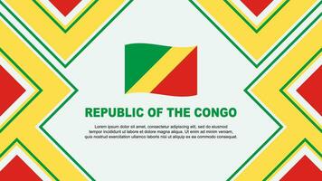 republiek van de Congo vlag abstract achtergrond ontwerp sjabloon. republiek van de Congo onafhankelijkheid dag banier behang vector illustratie. republiek van de Congo vector