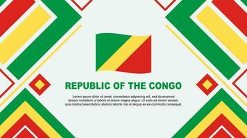 republiek van de Congo vlag abstract achtergrond ontwerp sjabloon. republiek van de Congo onafhankelijkheid dag banier behang vector illustratie. republiek van de Congo vlag