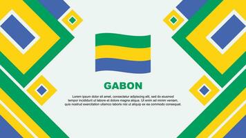 Gabon vlag abstract achtergrond ontwerp sjabloon. Gabon onafhankelijkheid dag banier behang vector illustratie. Gabon tekenfilm