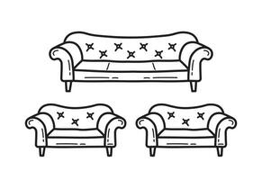 Koninklijk sofa tekening ontwerp vector