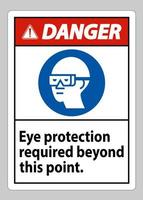 gevaarsteken oogbescherming vereist na dit punt vector