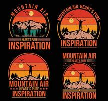 berg lucht, hart zuiver inspiratie t-shirt ontwerp. vector