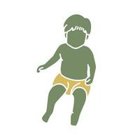 schattig baby kinderen silhouet vector reeks illustratie