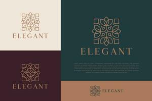 elegant abstract bloemen meetkundig ornament patroon merk identiteit logo bedrijf mode schoonheid vector