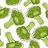 broccoli vlak stijl patroon. naadloos broccoli patroon Aan wit achtergrond. vector illustratie.