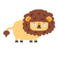 schattig leeuw dier tekening tekenfilm vector