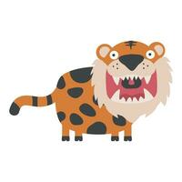 schattig tijger Open mond brullen tekenfilm vector