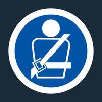 ppe icon.wearing a seat belt symbool teken op zwarte achtergrond vector