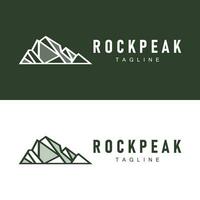 gemakkelijk berg top logo lijn rots illustratie landschap ontwerp vector