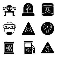 cyberpunk glyph pictogrammen sets vector