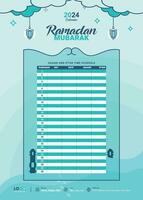 Ramadan kalender sjabloon uniek ontwerp iftar vector