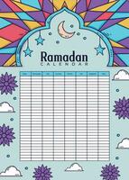 hand- getrokken Ramadan kalender sjabloon vector