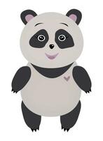 gelukkig schattig panda, vector kleur illustratie in grijs en roze tinten