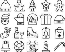 Kerst iconen set. vector illustraties.