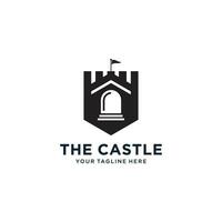 kasteel logo ontwerp, paleis logo, vesting logo, vector illustratie