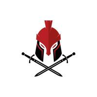 krijger logo sjabloon ontwerp, vector creatief symbool, krijger helm.