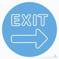 icoon exit 2 - blauwe ogen stijl vector