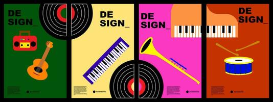 illustratie vector grafisch muziek- achtergrond voor banier, poster, sjabloon, muziek- ontwerp