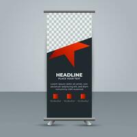 professioneel bedrijf rollen omhoog Scherm standee sjabloon ontwerp vector