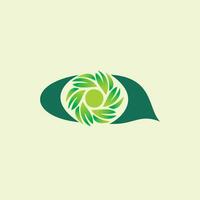 oog logo ontwerp van bladeren vector