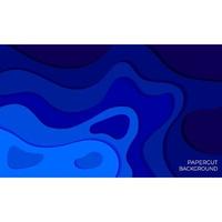 papercut abstracte achtergrond blauwe kleur vector