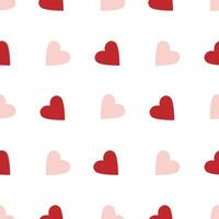valentijnsdag dag naadloos patroon met rood en roze hartjes.valentijn harten achtergrond