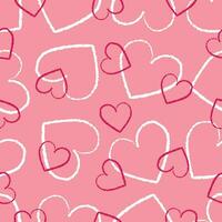 valentijnsdag dag naadloos patroon met wit en roze harten silhouetten.valentijn harten achtergrond