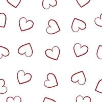 valentijnsdag dag naadloos patroon met rood harten silhouetten.valentijn harten achtergrond